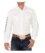 Stetson Men&#39;s Classic Embroidered Logo Long Sleeve White Western Shirt 2XL - $72.43 CAD