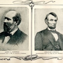 Garfield Lincoln Assassinated Presidents 1901 Print Presidential Victorian DWT3 - £18.80 GBP