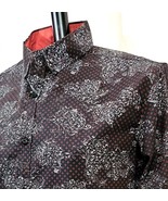 English Laundry Mens Shirt Long Sleeve Size M Black Red White Paisley Check - $470.27 MXN