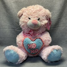 NWT Hug Fun International Valentine&#39;s Day XO XO Pink Bear Kg - £11.68 GBP