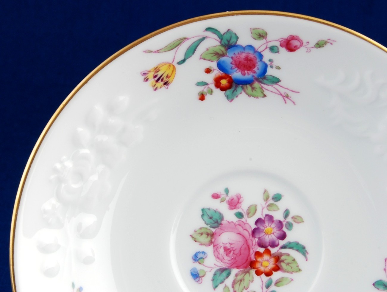 Spode Christine Demitasse Saucer Y6802 Fine China Copeland O47 Embossed Floral Item image 2