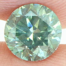 Loose Round Shape Diamond Fancy Green Color VS2 Certified Enhanced 1.52 Carat - £1,515.00 GBP