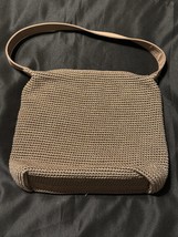 The Sak Elliott Lucca Taupe Crochet Shoulder Bag Purse Zip Top Boho Neutral - €21,22 EUR