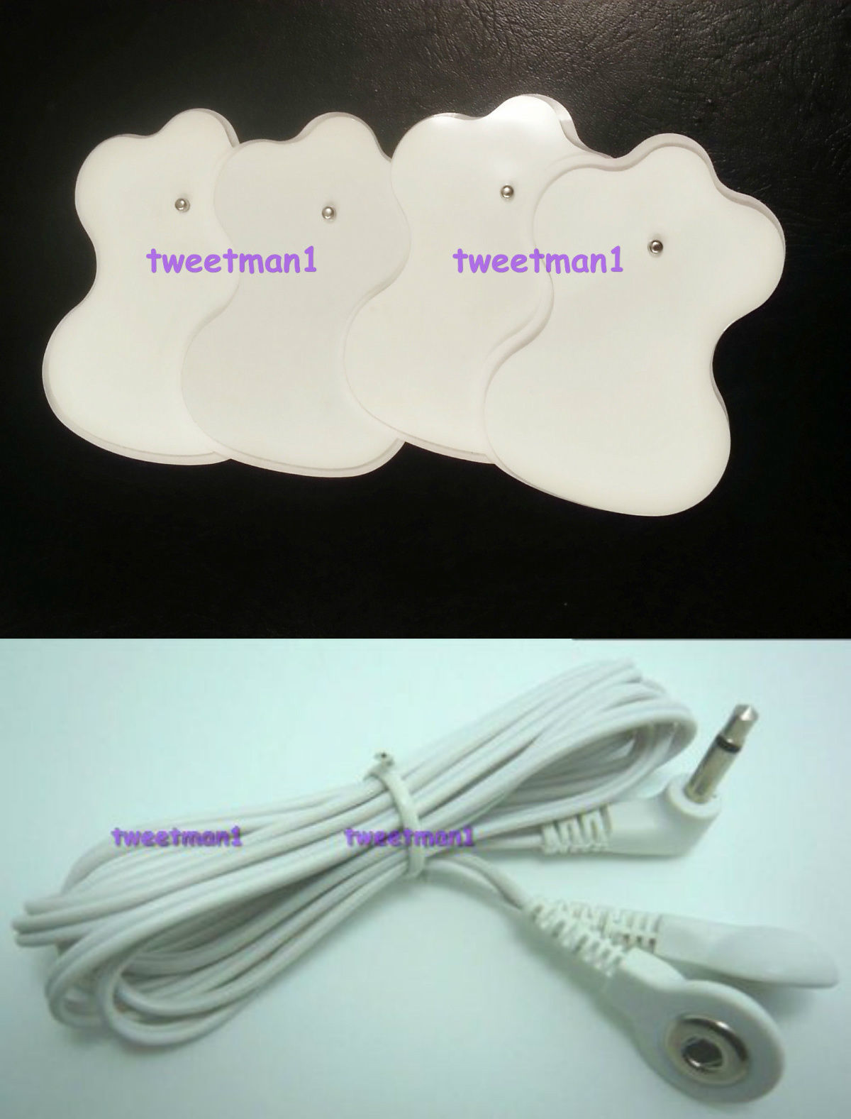 OMRON HV-F128 Compatible Lead Cable/Electrode Wire w/ 4 GEL TENS MASSAGE PADS - $11.85