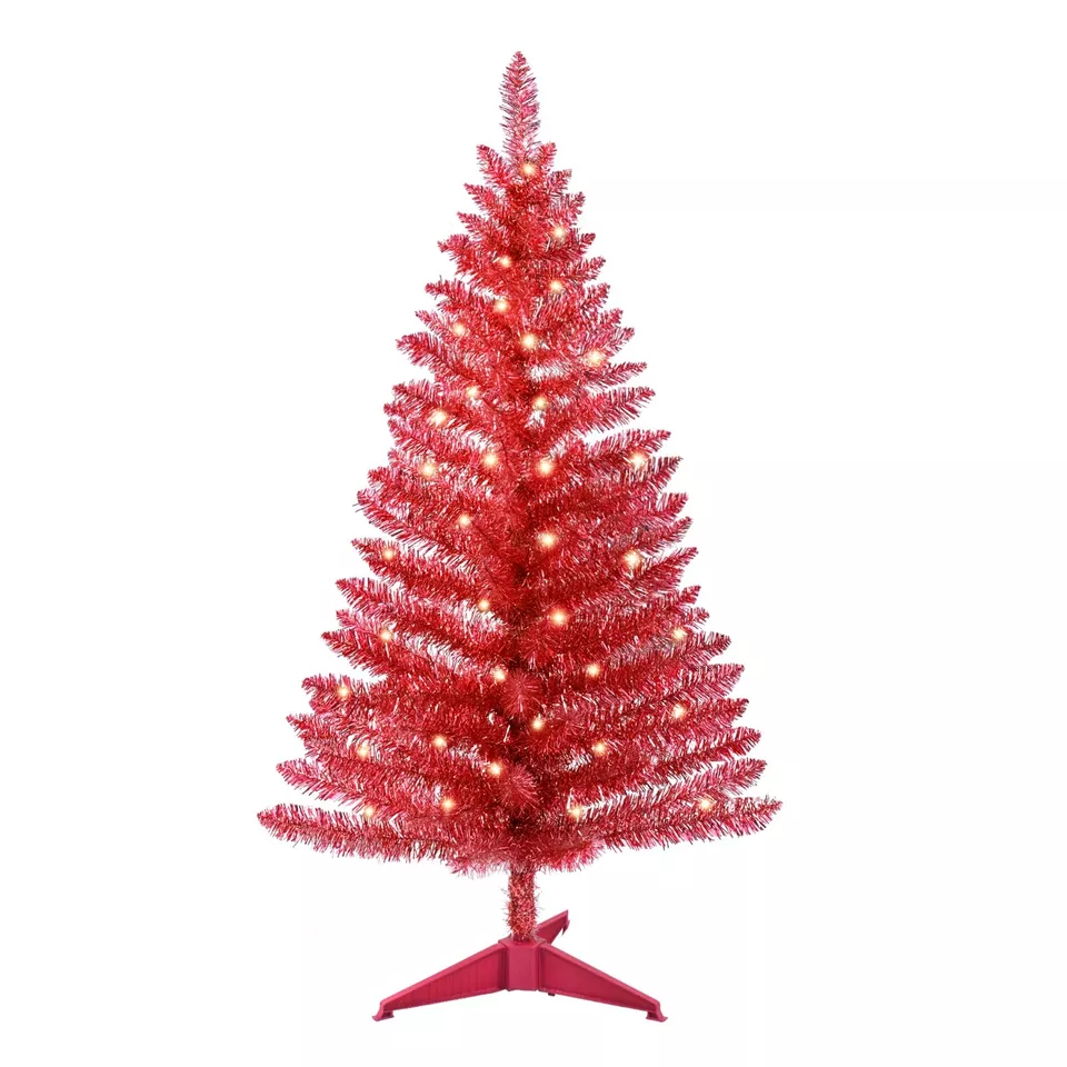 4ft Mini Artificial Christmas Tree with 50 LED Lights White ( Red )  - $43.98
