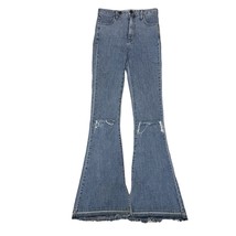 Show Me Your MuMu Blue Jeans Austin High Waist Flare Distressed Size 24 ... - $31.93