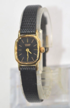Women&#39;s Citizen 6mm Thin Quartz Watch 5920-S49810 NICE gold&amp;black GUARAN... - $29.65