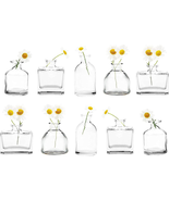 CHIVE ‘Loft’ Small Mini Flower Vases - Clear Glass Bud Vases, Set of 10 ... - £42.10 GBP