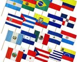 Moon Knives 12&#39;&#39;x18&#39;&#39; Set of 20 Latin American Countries Stick Flag wood... - $58.88