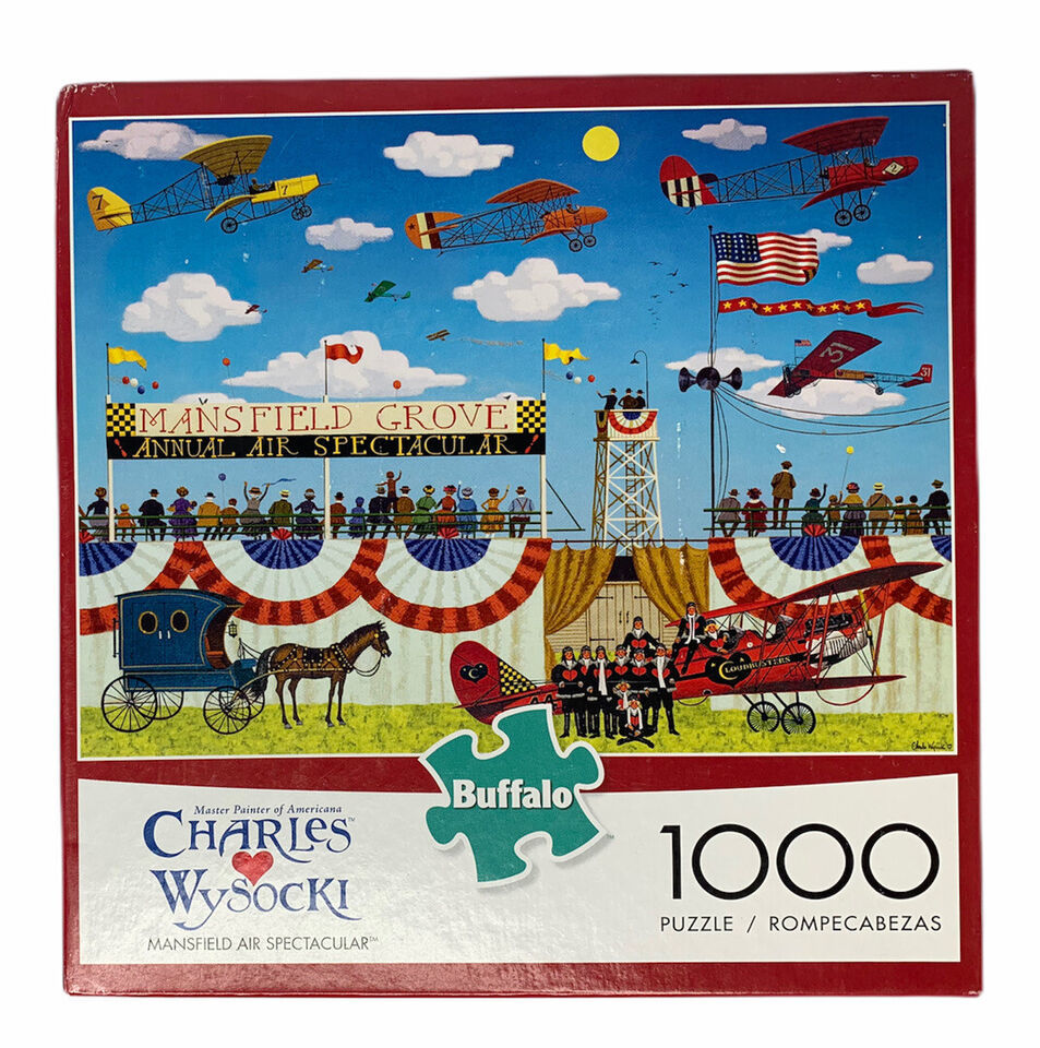 Buffalo Charles Wysocki Mansfield Air Spectacular 1000 Piece Puzzle #91400 - $16.82