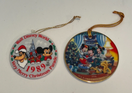 Walt Disney World Ornament Lot of 2 1989 1994 Small World Christmas Parade Xmas - £19.97 GBP