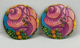 Vintage Folgers Rare Wall Plaques Advertising Premium 1967 SNAIL Set of 2 - $23.38