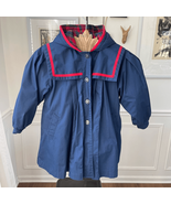 Vintage London Fog Girls Madeline Style Hooded Coat Navy Blue 6X - $39.95 CAD