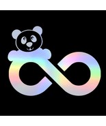 panda Autism acceptance holographic silver vinyl decal, Laptop Decal, De... - $10.97 CAD