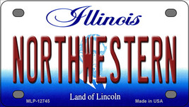 Northwestern Illinois Novelty Mini Metal License Plate Tag - £11.76 GBP