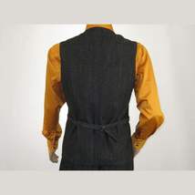 Men Denim Suit Royal Diamond 3 Piece vested Wide Leg Pleated Pants Den2 black image 12