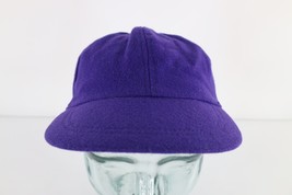 Vintage 90s Streetwear Distressed Blank Wool Stretch Strap Hat Cap Purpl... - £27.62 GBP