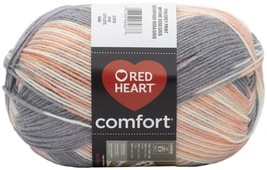 Red Heart Comfort Yarn-Pink &amp; Grey Print - £19.98 GBP