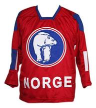 Any Name Number Team Norway Hockey Jersey New Sewn Red Any Size image 5