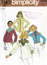 Misses&#39; SHIRTS Vintage 1975 Simplicity Pattern 7143 Size 12 - $12.00