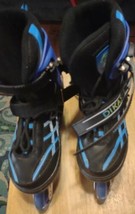 DIKASHI Black/Blue Roller Blades Skates Boys Girls Adjustable Inline Ska... - £17.94 GBP
