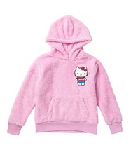 LEVI’S X HELLO KITTY FAUX SHEARLING HOODIE Big Girl Pink Large NEW W TAG - £50.81 GBP