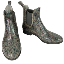 Jack Rogers Sallie Glitter Rain Boots Ankle Booties Rainbow 7 - $35.00