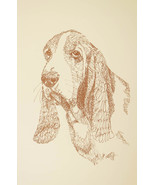 BASSET HOUND DOG ART PRINT Kline Lithograph #244 Your dogs name added fr... - £39.52 GBP