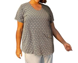 On The Plus Side side printed tyler flair short sleeve top - plus size in Black - $75.00