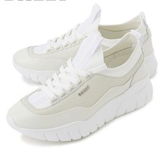 BALLY Womens BIKKI Sheepskin Plain Leather Logo Sneakers White BNWB - $179.95