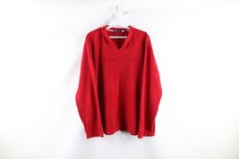 Vintage 90s Womens XL Detroit Pistons Script Spell Out Fleece Sweatshirt Red - £35.57 GBP