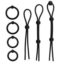 7 PCS Cock Ring Adjustable Super Strong Stay Harder Penis Rings Cockring... - £14.58 GBP