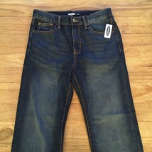 Old Navy Girls Size 16 Regular STRAIGHT Denim Jeans Dark Wash NEW - £19.18 GBP