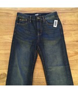 Old Navy Girls Size 16 Regular STRAIGHT Denim Jeans Dark Wash NEW - £20.45 GBP