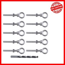10 Pack Stainless Steel Eye Bolts - Heavy Duty Lifting Solution for DIY - $568.83 MXN