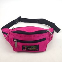 Safari Sport Florida Design Fanny Pack Pink 5 Zipper Pockets Adjustable Vintage - £23.72 GBP