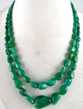 Natural Untreated Emerald Nugget Beads 2 L 274 Ct Precious Gemstone Necklace - £2,316.62 GBP