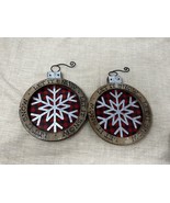 Transpac Wood Multicolored Christmas Buffalo Check Oversized Ornament Ac... - €19,96 EUR