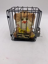 Vintage 1980’s Ceramic Monkey In A Cage “Feed Him Lunch And Save A Bunch... - £10.85 GBP