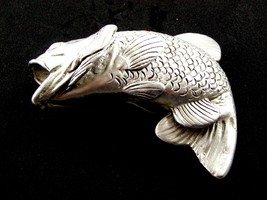 Big Mouth Bass Pewter Belt Buckle by KEV Made in USA 6514 New Old Stock - £27.68 GBP