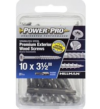 Hillman 42500 Power Pro Premium Stainless Steel Wood Screw #10 x 3-1/2&quot;,... - $37.42