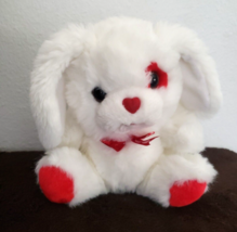 Fairview Puppy Dog Plush Stuffed Animal White Red Heart Eye Valentines Day - £17.80 GBP