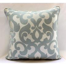 Gray Damask 16&quot;x16&quot; Jacquard Weave Blue Throw Pillow Covers, Forever Damask - £28.36 GBP+