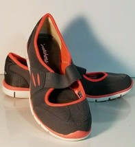 Skechers Womens Flex 22121 Asana Slip On Mary Jane Shoes Gray/Orange SZ 7.5 - $24.25