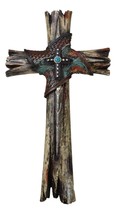 Rustic Western Faux Wood Floral Tooled Leather With Turquoise Rock Wall ... - £22.92 GBP
