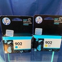 Genuine Original HP 902 Cyan Yellow Printer Ink Exp 2019 &amp; 2020 New Unopened - £18.94 GBP