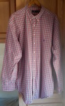 EUC Ralph Lauren Shirt Mens 3XLT Tall Pink Green Blue Plaid Button Up Sh... - $17.74