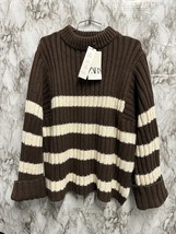 Zara Knit brown Sweater striped Women size M-L - £62.51 GBP