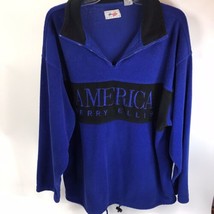 Vintage Shirt Fleece 90’s Perry Ellis America Pullover Sweatshirt XL colorblock - £13.24 GBP