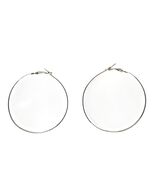 Large Silver Tone Hoop Earrings Thin Lightweight Metal Classic Fashion J... - $363.44 MXN